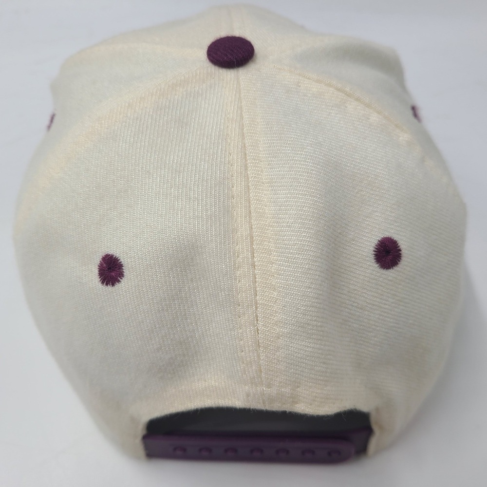 Vintage Anaheim Mighty Ducks Hat Snapback Logo Athletic Purple Cream Sharktooth - Picture 9 of 15